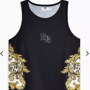 TOPMAN BLACK BAROQUE TANK